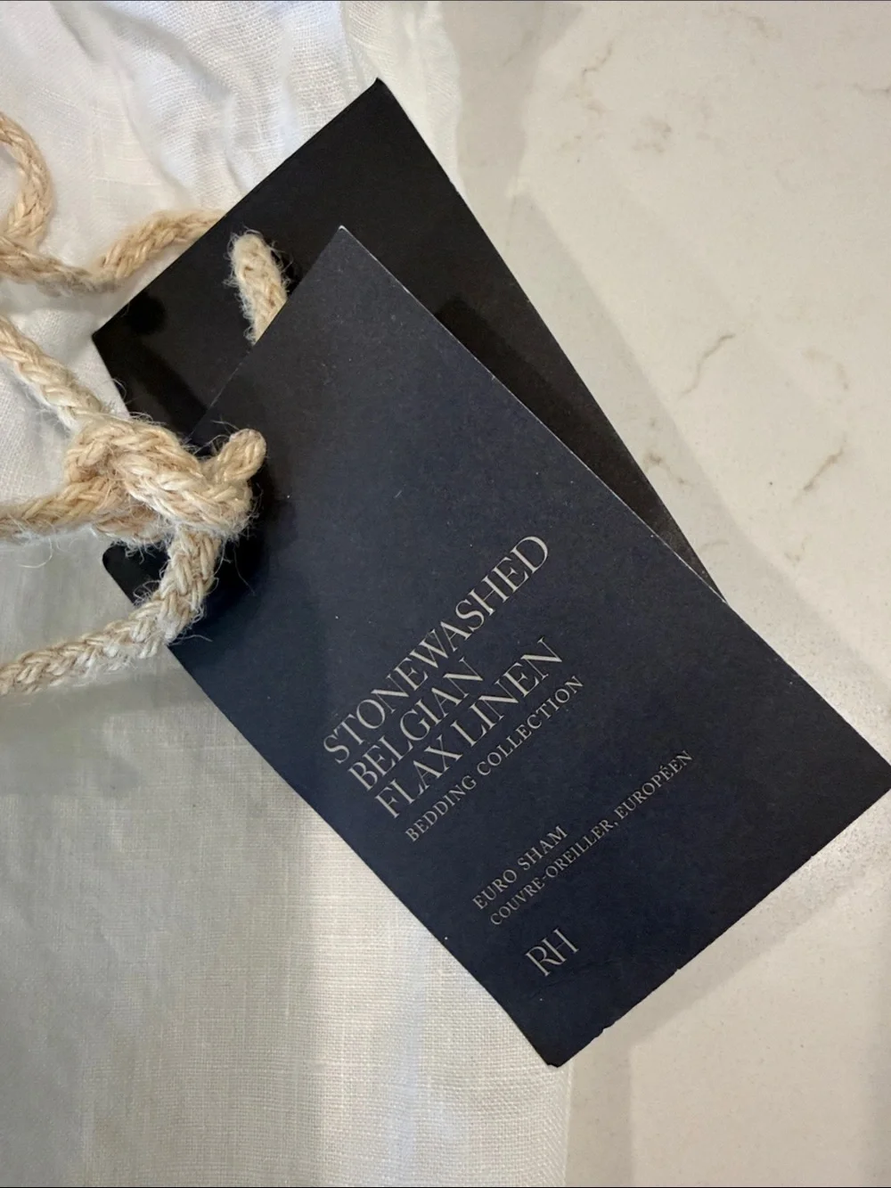 Restoration Hardware White Linen Pillow Sham 26x26